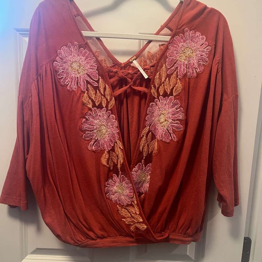 Embroidered Floral  Top